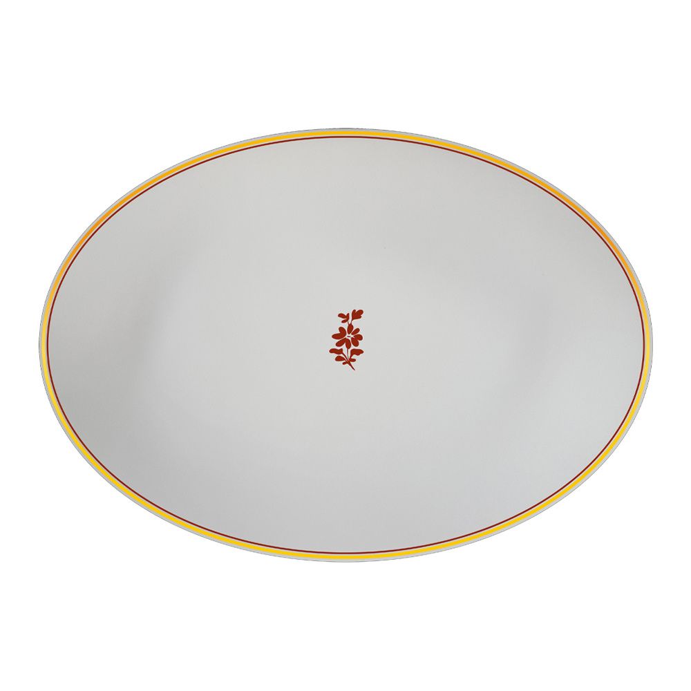 Geminiano Cozzi - Piatto ovale 37 x 26,5 cm Feston e Cadena Rosso