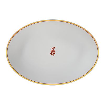 Geminiano Cozzi - Piatto ovale 37 x 26,5 cm Feston e Cadena Rosso