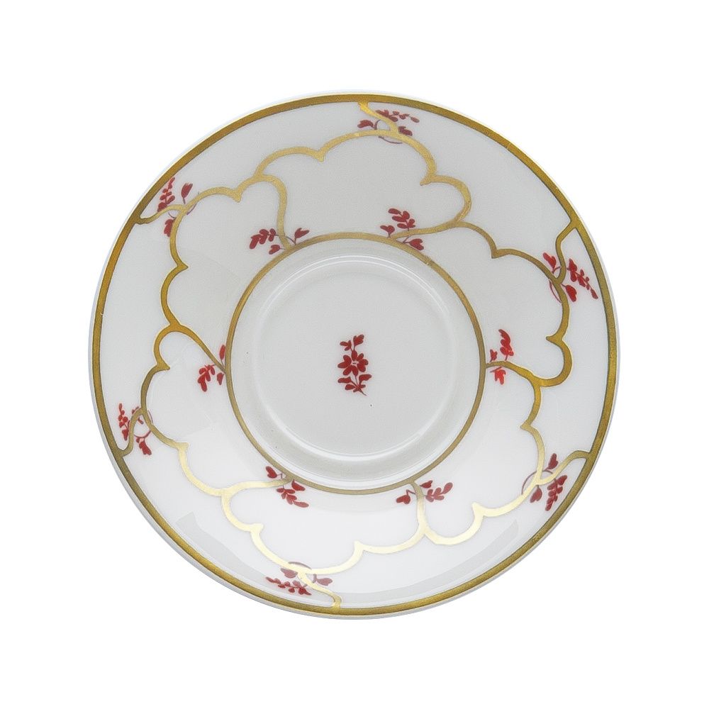 Geminiano Cozzi - Piattino per tazza caffè 12 cm Feston e Cadena Rosso