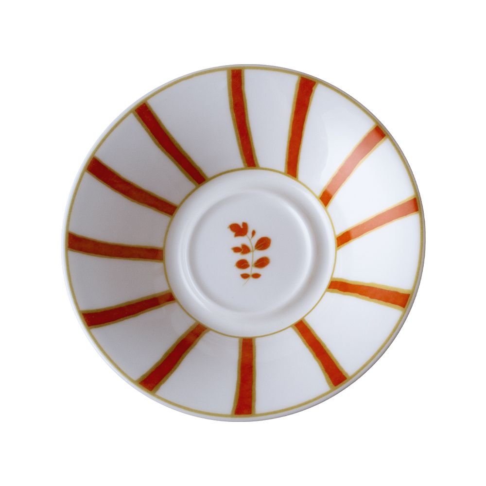Geminiano Cozzi - Piattino per tazza caffè 12 cm Striche Arancio e Oro