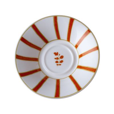 Geminiano Cozzi - Piattino per tazza caffè 12 cm Striche Arancio e Oro