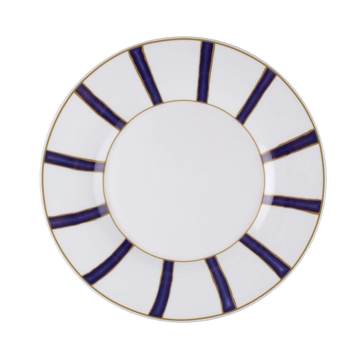 Geminiano Cozzi - Piatto piano 28 cm Striche Blu e Oro