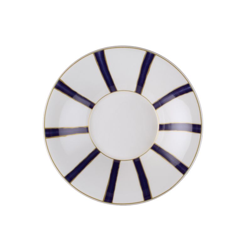 Geminiano Cozzi - Piatto fondo 22 cm Striche Blu e Oro