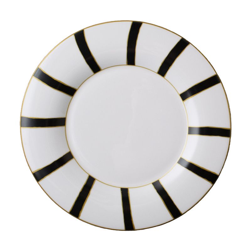 Geminiano Cozzi - Piatto piano 28 cm Striche Nere e Oro