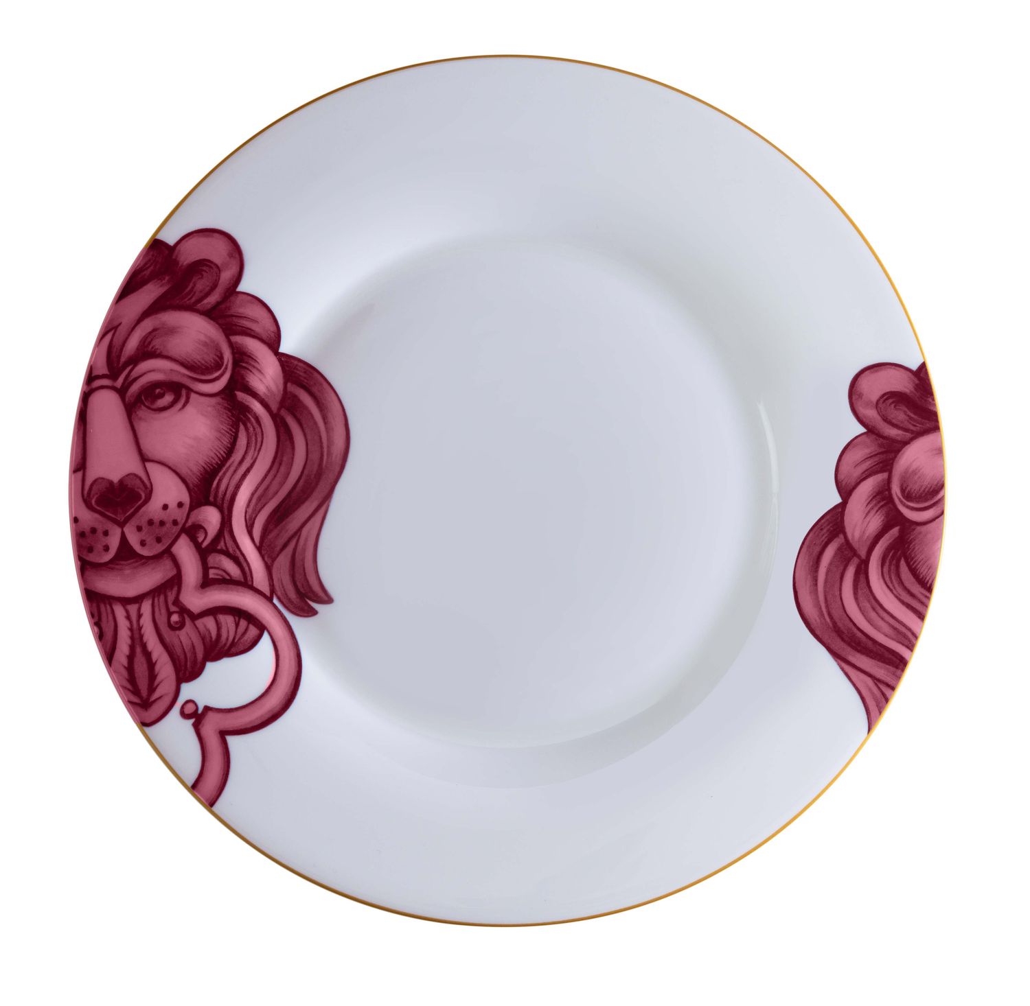 Geminiano Cozzi - Piatto piano 28 cm El Leon Rosa
