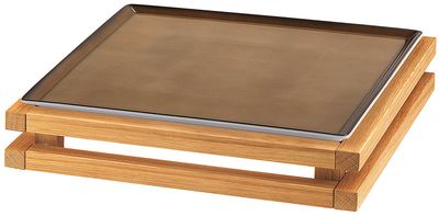 Frilich - Piatto Fresco in Porcellana Caramello 33x33 con Base Raiser Oak