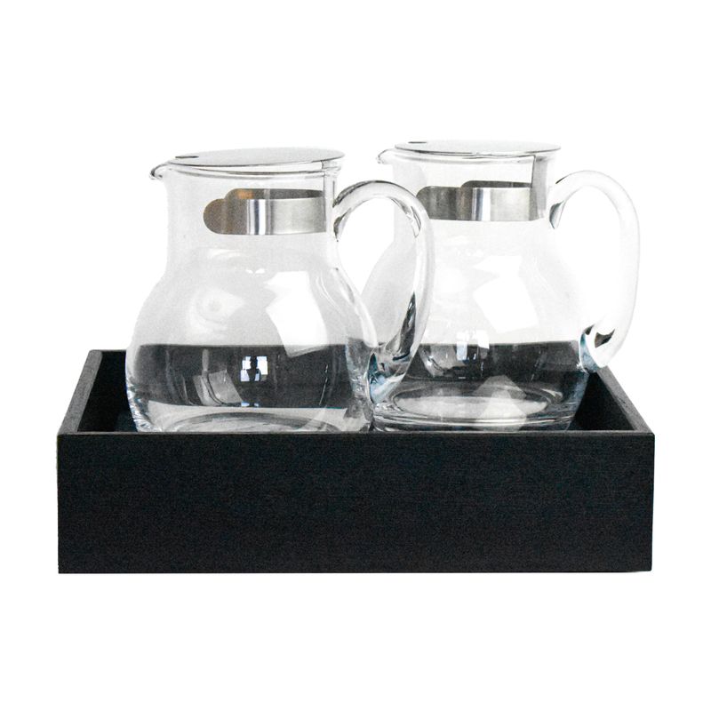 Yegam - Espositore refrigerato con 2 caraffe nero GN 1/2 T-Collection