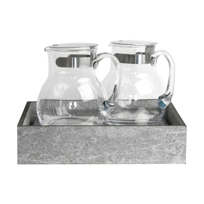 Yegam - Espositore refrigerato in Cemento con 2 caraffe GN 1/2 T-Collection