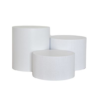 Yegam - Alzata cilindrica in legno bianco 300 x 120 mm