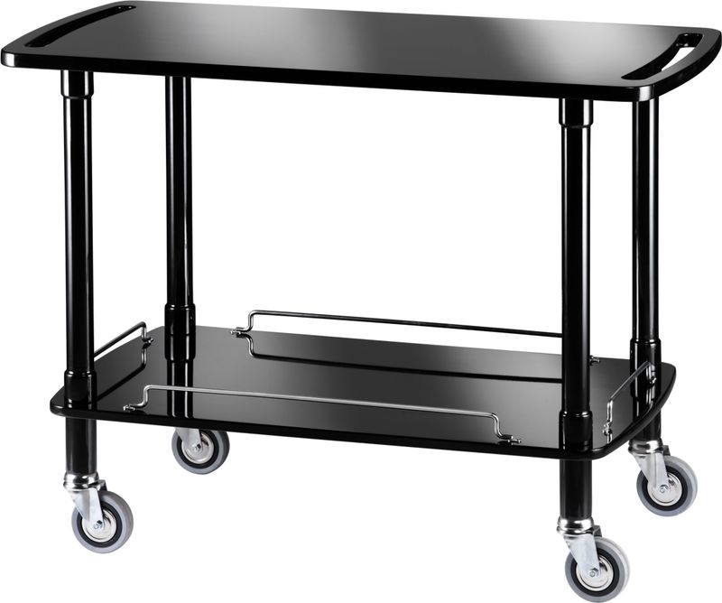 Forcar - Carrello di servizio in legno 2 piani 110 x 55 cm Nero