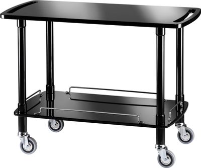 Forcar - Carrello di servizio in legno 2 piani 110 x 55 cm Nero