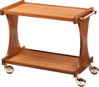 Forcar - Carrello di servizio in legno 2 piani 86 x 55 cm Noce