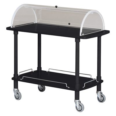 Forcar - Servierwagen aus Holz mit Kuppel 2 Etagen 110 x 55 cm Schwarz