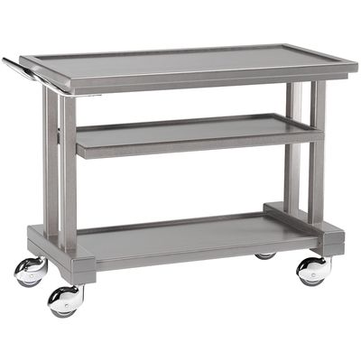 Forcar - Carrello di servizio in legno 3 piani 115 x 55 cm Grigio Cenere