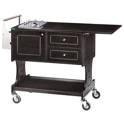 Forcar - Carrello flambè con 1 piastra fuoco 145 x 58 cm Nero