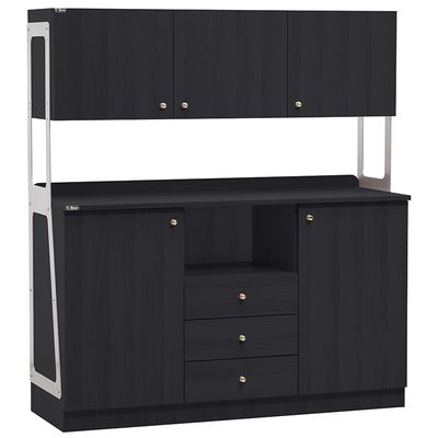Forcar - Mobile in legno alto 137 x 48 cm Nero