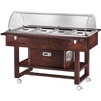 Forcar - Carrello refrigerato in legno con cupola 4 x GN 1/1 Wenge