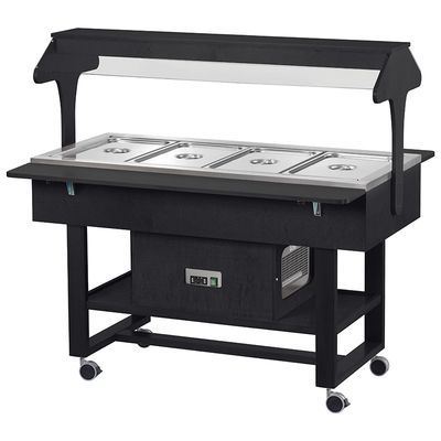 Forcar - Carrello refrigerato con luce al neon 4 x GN 1/1 Nero