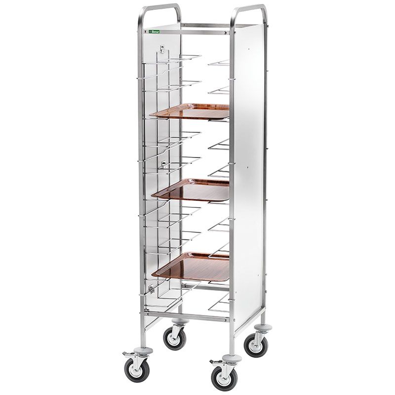 Forcar - Carrello portavassoi universali per 10 vassoi 55 x 62 cm Inox