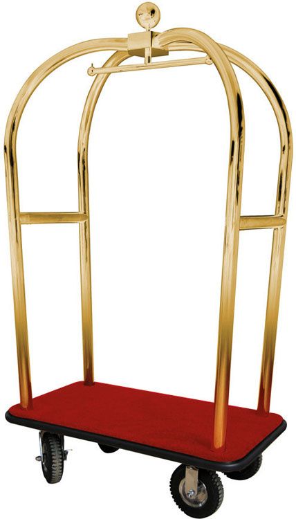 Forcar - Carrello portavaligie e portabiti 110 x 62 x 198 cm Rosso/Ottone