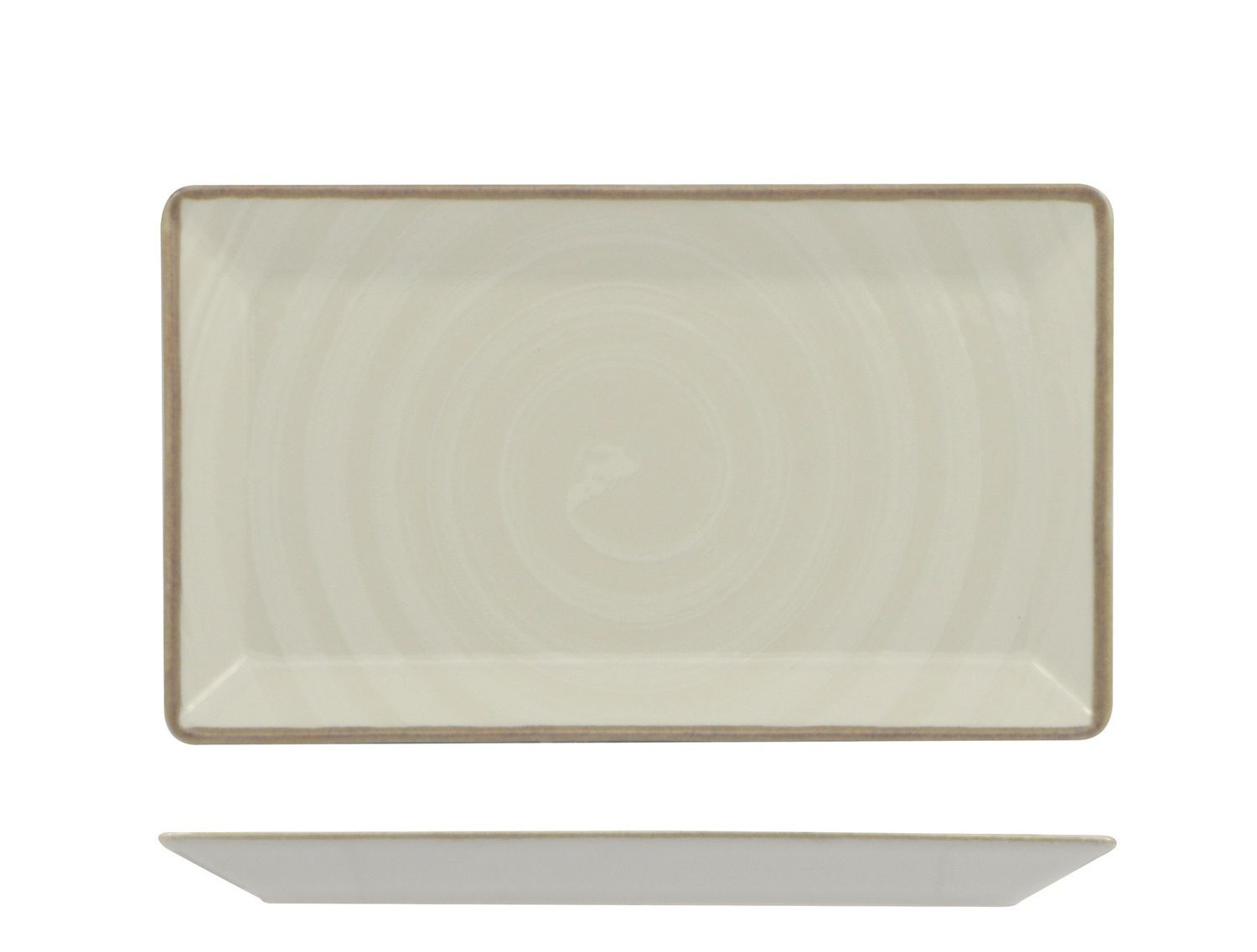 Saturnia - Piatto rettangolare 26 x 15 cm Vortex Bianco