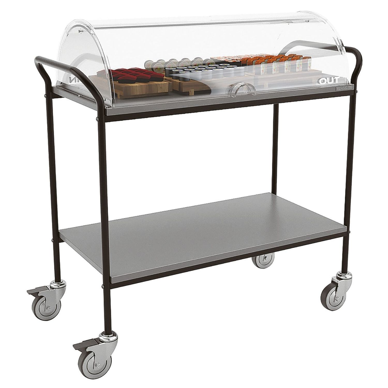 Paderno - Carrello di servizio 89 x 47 x 103 cm Nero