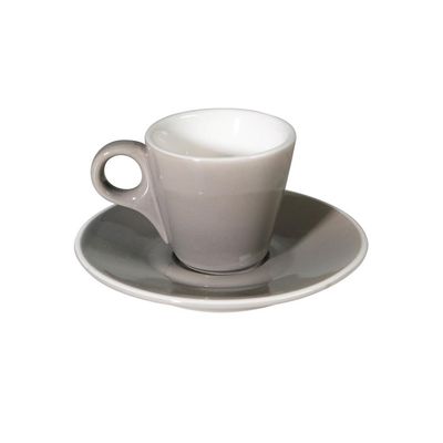 Tirolix - Tazze Caffè Coniche Con Piatto 8 cl Grey Breakfast