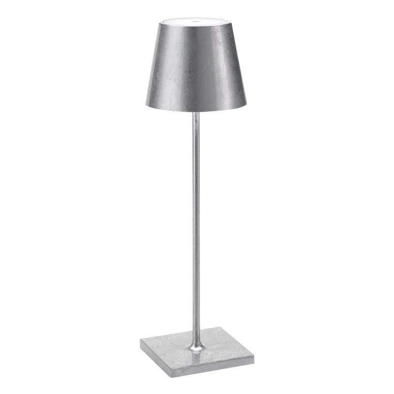 Lampada da tavolo 38 x 11 cm Poldina Foglia Argento - Zafferano