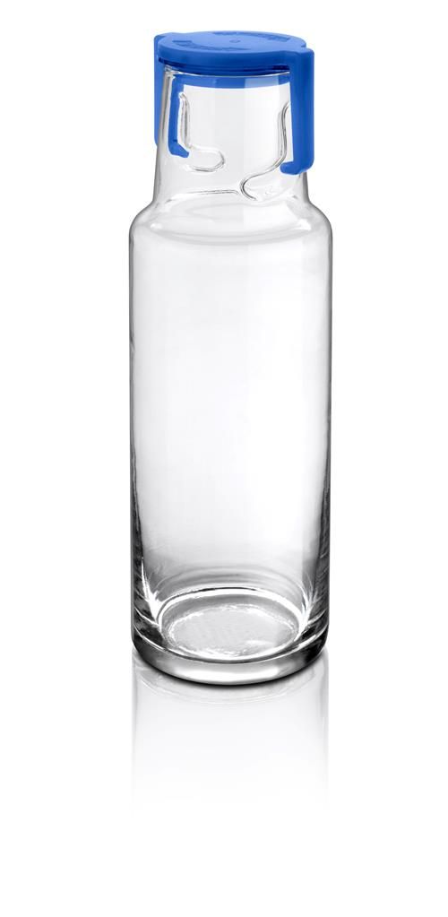 Borgonovo Fenice 1.10 cl clear glass bottle with blue cap horeca use
