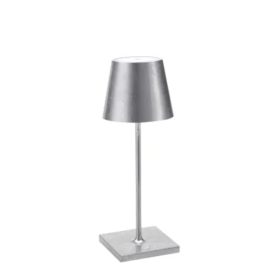 Lampada da tavolo 30 x 11 cm Poldina Mini Foglia Argento - Zafferano