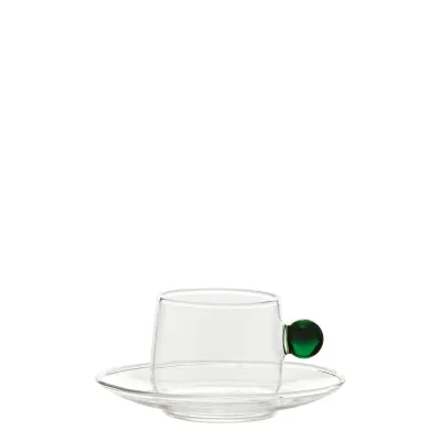 Tazzina con piattino 12 cl Bilia Verde - Zafferano