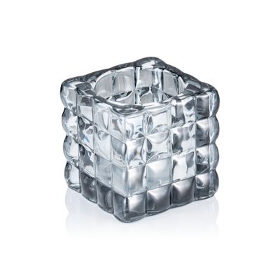 Tirolix - Portacandela 8 x 8 cm Grigio Cube