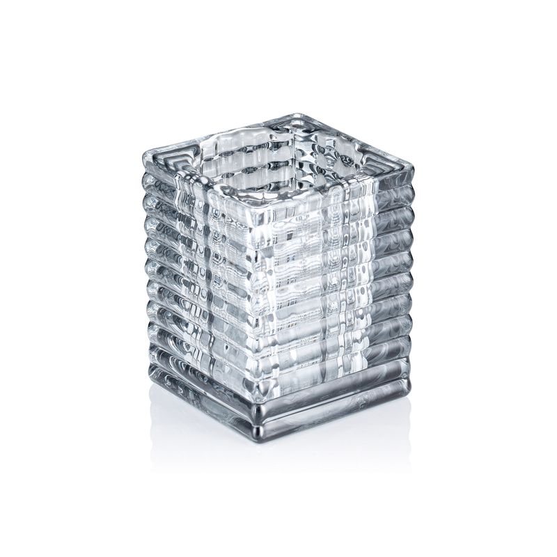 Tirolix - Portacandela 7,5 x 7,5 cm Grigio Cube