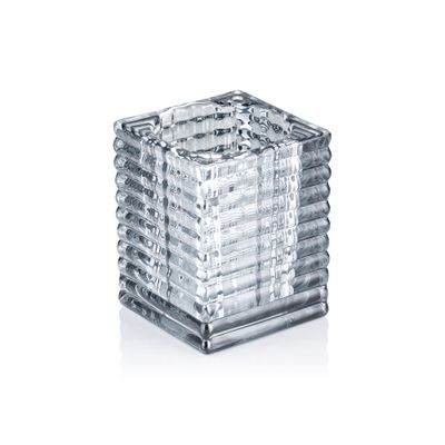 Tirolix - Portacandela 7,5 x 7,5 cm Grigio Cube