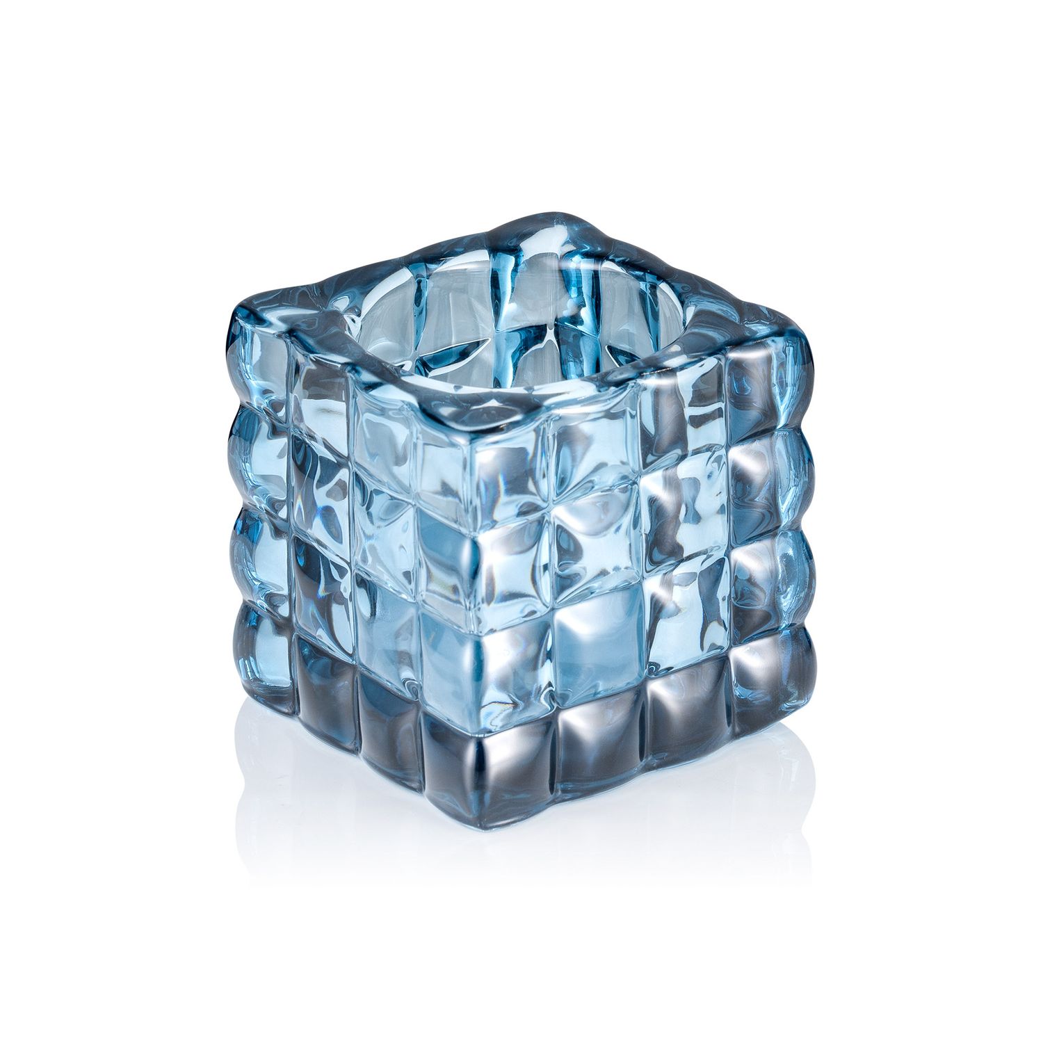 Tirolix - Portacandela 8 x 8 cm Blu Cube