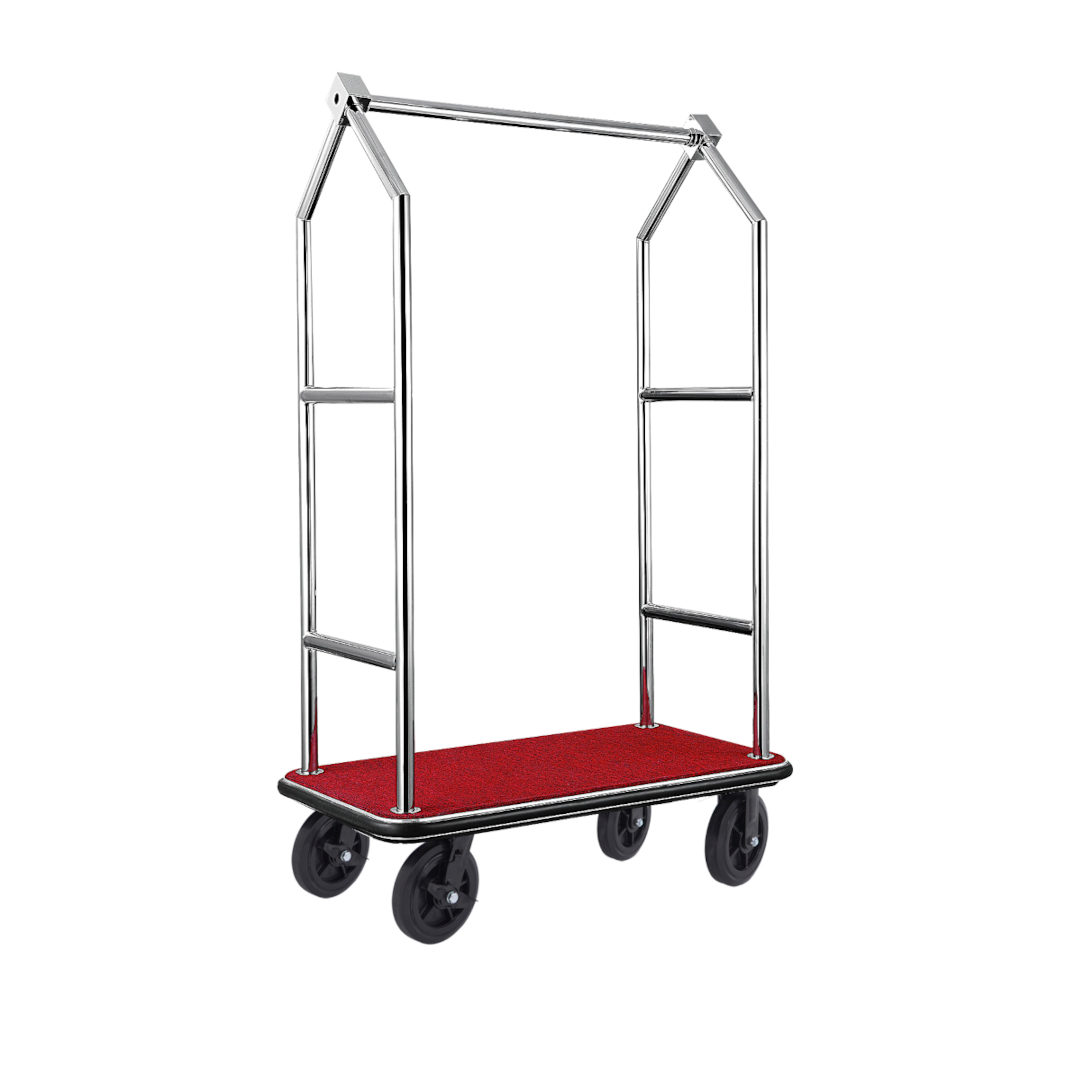 Tirolix - Luggage Trolley 112 x 65 x 190 cm Red/Silver Voyager