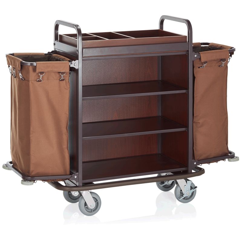 Tirolix - Carrello per pulizia camere 146 x 50 x 120 cm Marrone