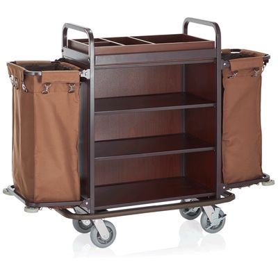 Tirolix - Carrello per pulizia camere 146 x 50 x 120 cm Marrone