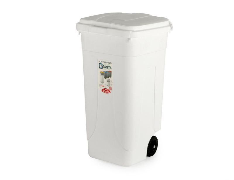 Bidone portarifiuti con coperchio 80 l Bianco - Mobil Plastic