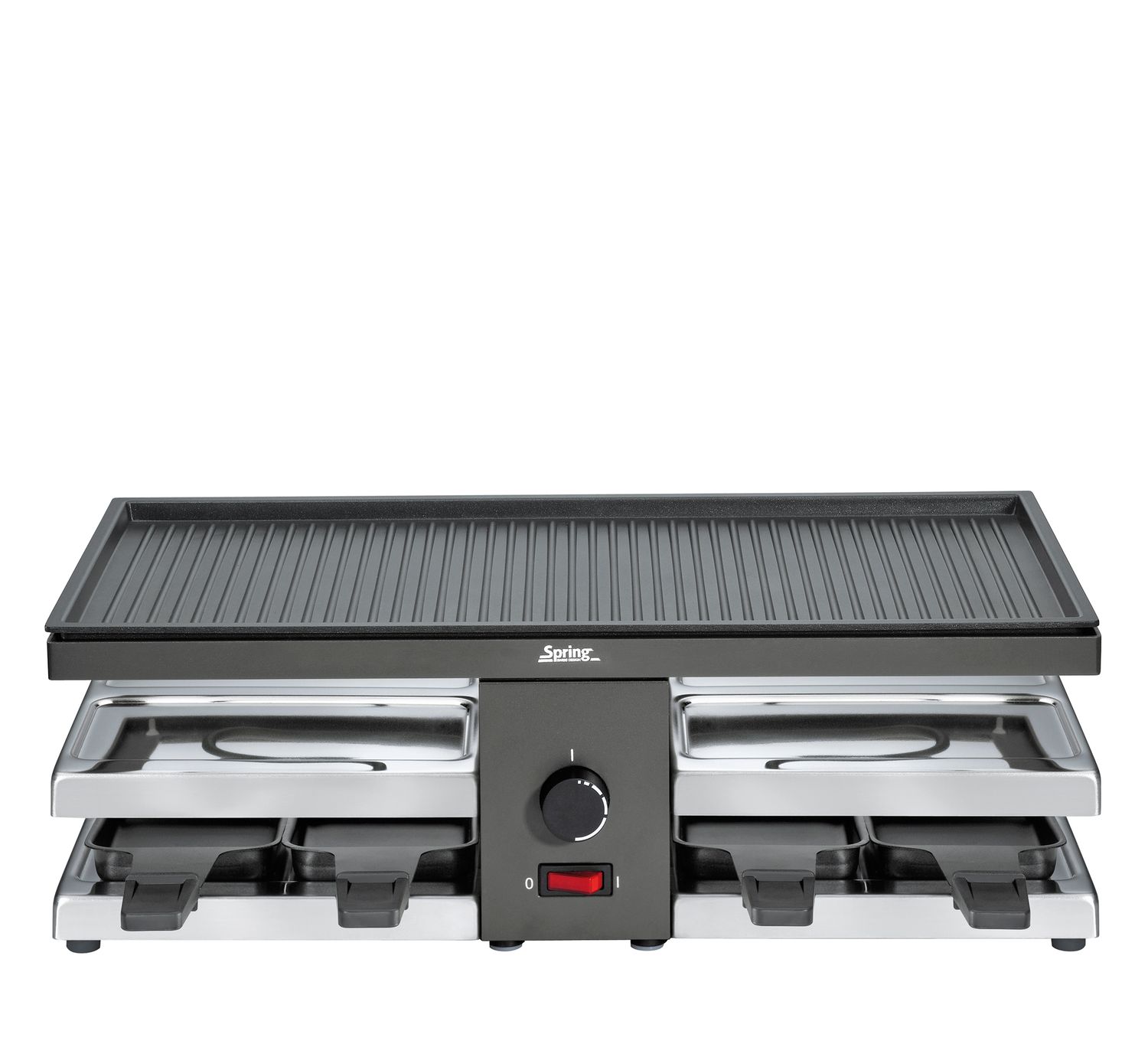 Spring - Raclette con piastra in alluminio nera 47 x 24 cm Raclette8 Fun