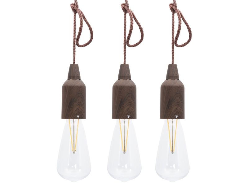 Securit - Set 3 lampade per ombrellone ricaricabili 7 x 22 cm Copenhagen