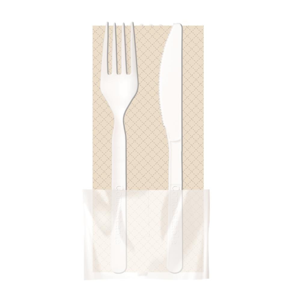 Byo - Cutlery in CPLA with pouch 17.5 cm Monaco
