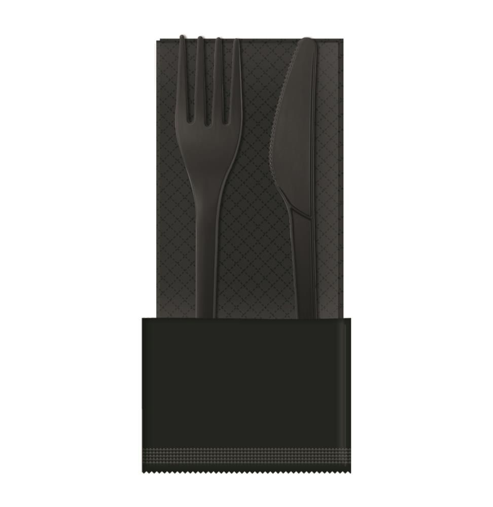 Byo - Posate in cpla con busta nera 16,5 cm Style