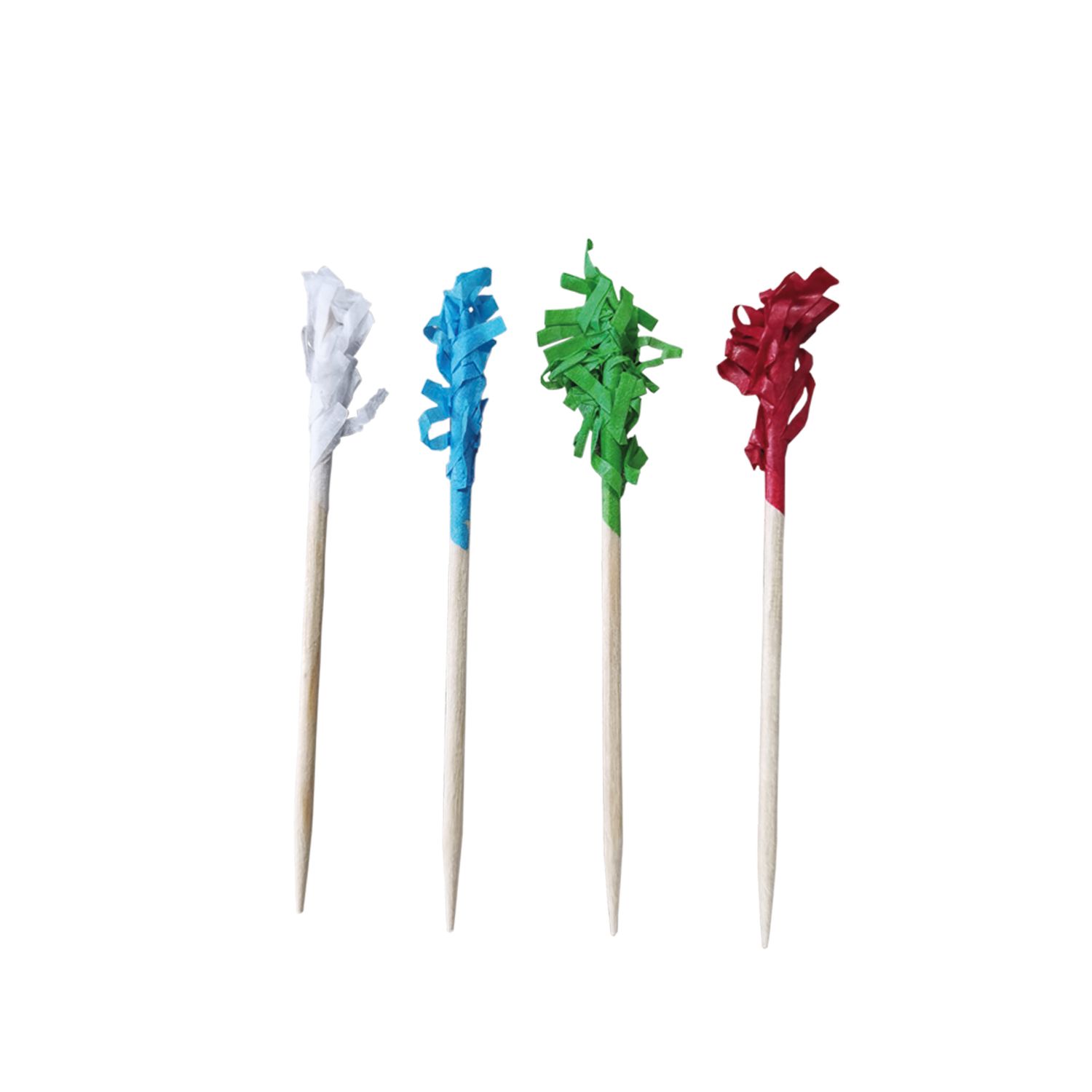 Byo - Spiedino frills colori assortiti in betulla 7 cm