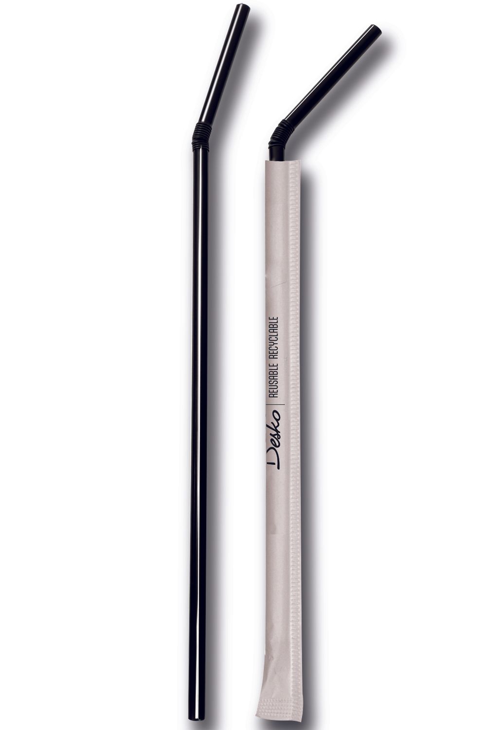 Byo - Cannuccia nera curva in polipropilene imbustata 24 cm