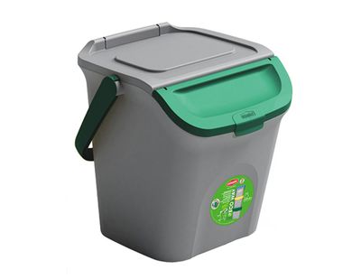 Pattumiera 28 l Grigio/Verde Eco Way - Stefanplast