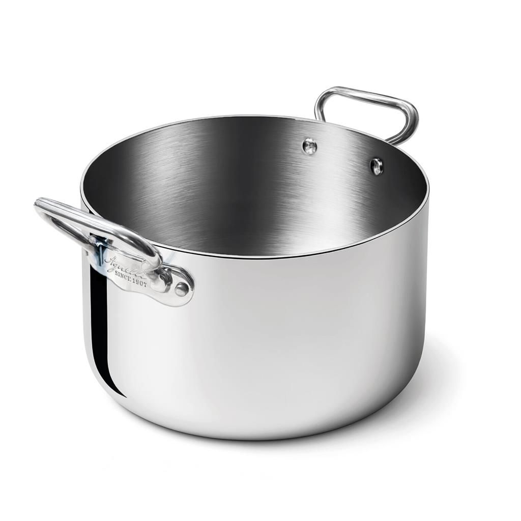 Agnelli - Casseruola Alta 2 Manici 28 cm Alu-Inox 3-Ply Induzione