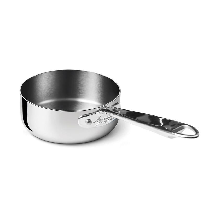 Agnelli - Casseruola Bassa 1 Manico 20 cm Alu-Inox 3-Ply Induzione