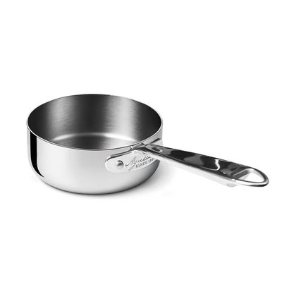 Agnelli - Casseruola Bassa 1 Manico 28 cm Alu-Inox 3-Ply Induzione