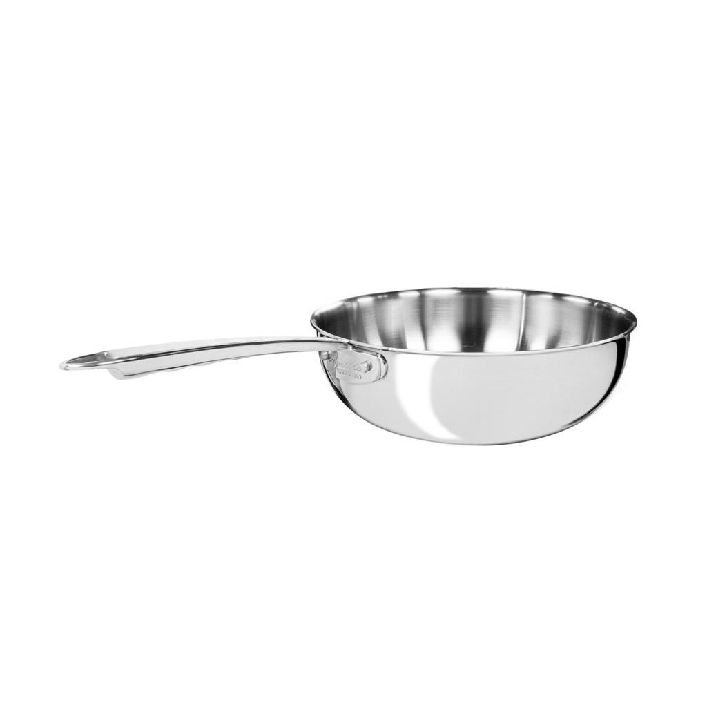Agnelli - Padella Mantecare 1 Manico 28 cm Alu-Inox 3-Ply Induzione